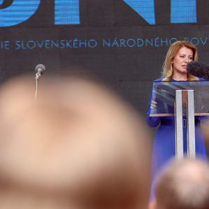 Prezidentka_Caputova_pri_prejave_na_oslavach_SNP_v_BB